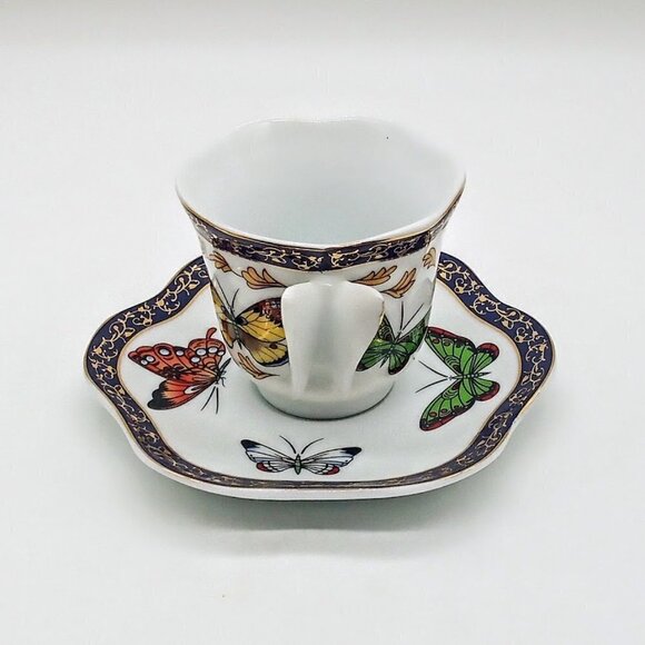 CC&T Butterfly Porcelain Cup & Saucer (3) - Picture 4 of 7